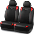 PIC AUTO Car Seat Cover, Super Breathable Mesh Front Seat Cover for Cars, Red Leather Seat Covers, Universal Fit, Durable, Airbag Compatible, Suitable for SUVs, Trucks, Sedans, and Vehicles