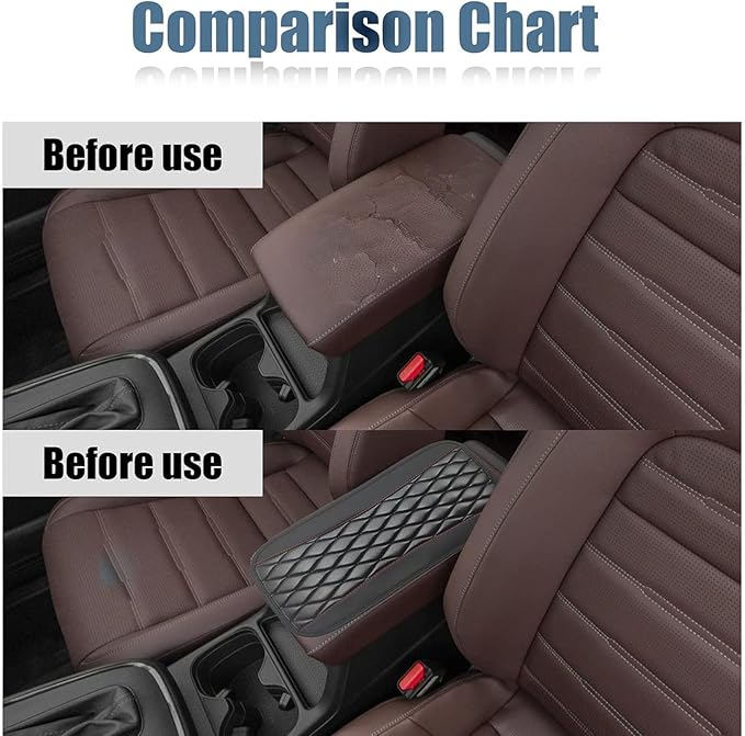 Leather Car Center Console Armrest Pad for Toyota Tacoma 2005-2023, Auto Armrest Cushion, Waterproof Seat Box Cover Protector, Vehicle Interior Decor Accessories, Gray