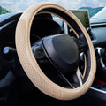 Cool Mesh Grip Car Steering Wheel Cover with Breathable Grip, Premium Faux Leather, Universal fit for All Cars, SUV, Mini-Van and Mid-Size Trucks with Steering Wheel Size 14.5" to 15"