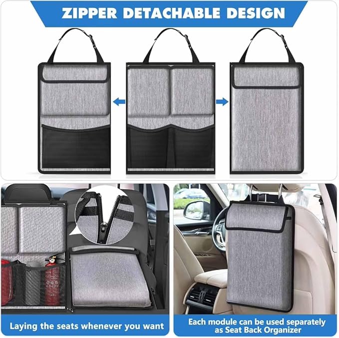 Car Organiser Storage Bag for BMW 4 Serise Gran Coupé F36 2014-2023, Space Saving Backseat Hanging Super Capacity Vehicle Trunk Bag Accessories,Black