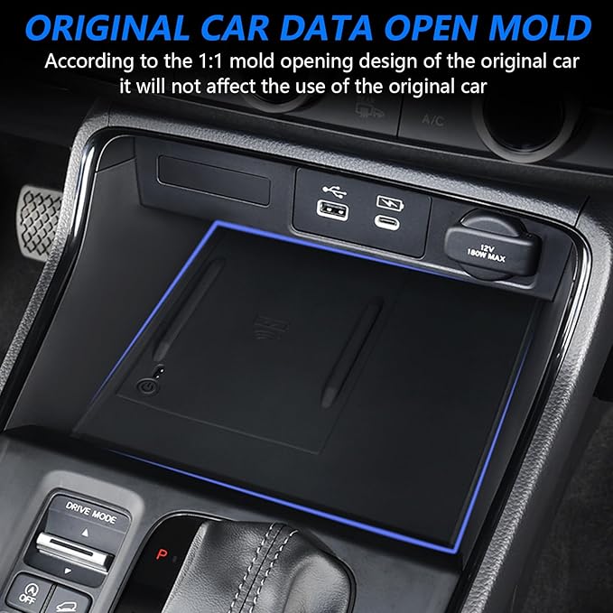Car Center Console Wireless Charging Mat for Honda CR-V CRV 2023 2024 2025, Console Charger Silicone Protective Non-Slip Pad Anti-Dust Liner for Honda 6th Gen CR V Accessories