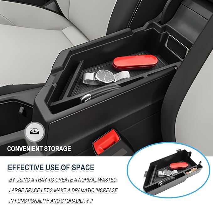 Ruiya 2026 Jetta Center Console Organizer for VW Jetta 2026 Accessories ABS Material Armrest Glove Tray Compatible with 2020-2026 VW Volkswagen Jetta