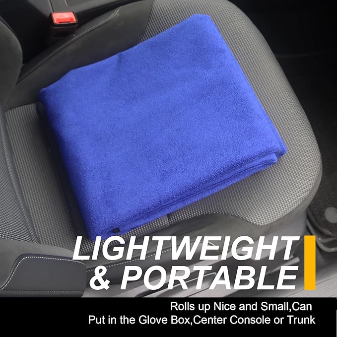LoyaGour Back Seat Cover for Car Trucks Van SUV,Waterproof Rear Bench Towel Seat Covers for Dogs and Kids,Automotive Backseat Protector (Blue)
