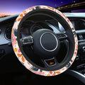 Car Steering Wheel Cover for Women Men, Non-Slip Pink Floral Steering Wheel Protector, Universal 14"-15" Fit for Cars, SUVs, Trucks (Pink Floral)