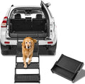 Zendova Dog Stairs for Car - Foldable 5-Step Non-Slip Pet Stairs for Home, Lightweight Dog Steps for Senior & Small Dogs to SUV, Truck, Bed - Supports 200 lbs