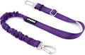 APakBak Dog Seat Belt for Car, Adjustable Dog Car Harness Seatbelt for Small Medium Large Dogs, Heavy Duty Travel Safety Restraint with Locking Aluminum Hook & Reflective Nylon Strap, Purple