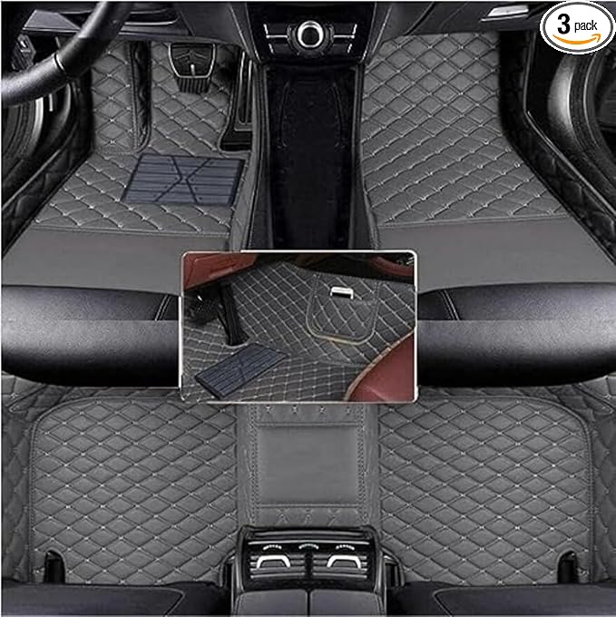 Floor Mats for Cars, All-Weather Mats, Waterproof Trim-to Fit Automotive Floor Mats for 99.9% Cars Sedan Trucks SUV, Custom Floor Liner Car Accessories (Gray)