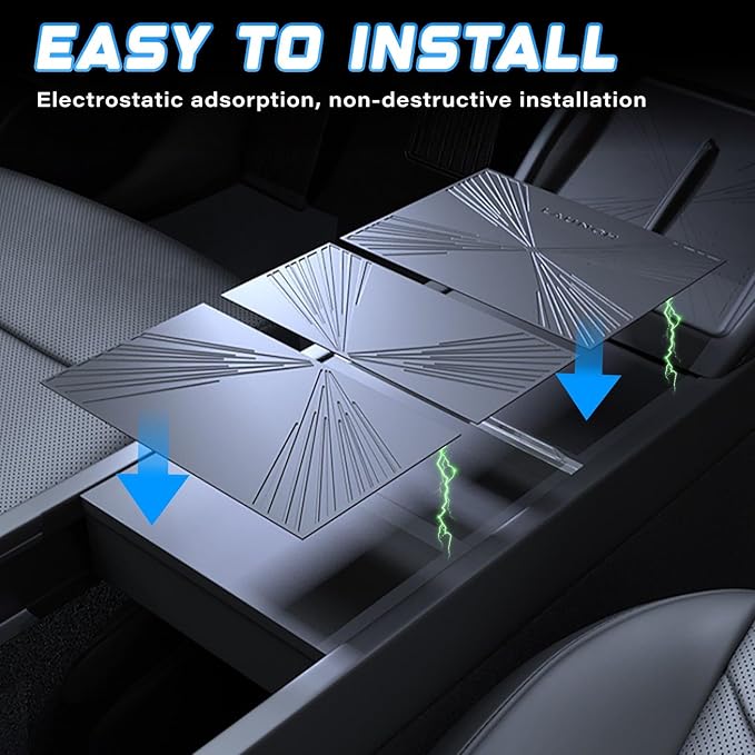 3PCS Center Console Cover Silicone Anti Slip Pad Compatible with Tesla Model Y Juniper & Model 3 Highland Accessories 2025 2026 - Pet and Family Friendly Protector Mats (White)