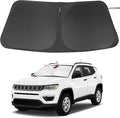 Windshield Sun Shade Custom Fit for 2017-2024 Jeep Compass Accessories Foldable Sunshade Sun Blocker Protect Car from Sun Rays & Heat Damage Keep Car Cooler