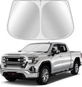 Toluoma Custom Fit Windshield Sun Shade for GMC Sierra 1500 2500 3500 2019-2025 - Full Coverage, 210T Reflective Fabric, Blocks 99% UV Rays, Keeps Car Cool, Easy to Install and Store