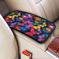 Colorful Butterfly Center Console Cover Butterflies Arm Rest Covers Armrest Pad Lid Cushion Pads for Most Vehicle, SUV, Sedan Animal Pink Blue Cars Accessories