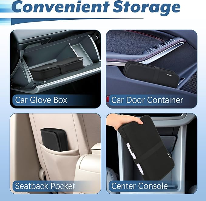 Portable Car Glove Box Document Holder, Owner Manual Case Pouch, Glove Box Organizer for Vehicle Storage Wallet for Registration & Insurance Card, for Car, SUV, Truck – Black