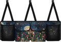 Floral Moon Mushroo Trunk Organizer For Car, Suv, Truck Adjustable Multi Pocket Collapsible Car Trunk Organizer Backseat Cargo Storage Bag With Securing Straps
