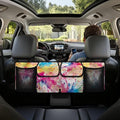 Hanging Trunk Organizer for Car Women Oxford Cloth Car Organization Accessories with 4 Pocekt Reusable Car Back Seat Organizer for SUV/MPV/Truck, Machine Washable, Splash Ink