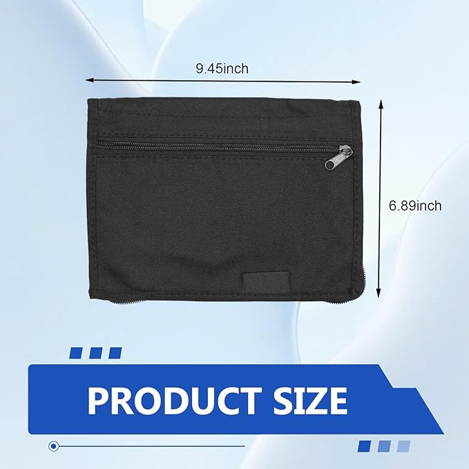 Glove Box Compartment Organizer, Car Registration and Insurance Holder, Oxford Cloth Multi-Pocket Portable Document Case with Smooth Zipper for Auto License Card (Black)