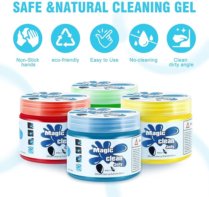DNA MOTORING 5 Pack Car Cleaning Gels Auto Detailing Tools Cleaning Putty Car Interior Cleaner, Car Jelly Cleaner, Keyboard Cleaner, Car Cleaning Supplies Car Gifts for Men Women, TOOLS-00150