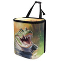 DISNIMO Crocodile Hanging Car Trash Can Black Car Garbage Storage Bag with Lid Auto Rubbish Bin Leak-Proof Cars Trash Can Portable Organizer for Men Women Keeps Clean