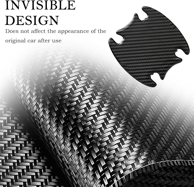 8PCS Car Door Handle Protector with Sport Word,Stylish PVC Car Door Handle Scratch Protector for Avoiding Scratch,Universal Cars Handles Protectors Cars Exterior Accessories (Carbon Fiber)