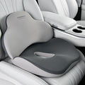 Coverado Seat Cushion and Lumbar Support Pillow for Car Office Chair, Ergonomic Memory Foam Desk Chair Cushion Back Support Pillow, Sciatica & Back & Tailbone Pain Relief Cushion-Black&Gray
