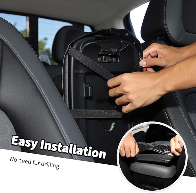 Jimen Center Console Cover Compatible with Chevrolet Colorado/GMC Canyon 2014-2022, Armrest Cushion Pad Cover, PU Leather (Carbon Fiber)
