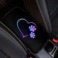 Mintutlipy Paw Hearts Print Automotive Center Console Cover Armrest Car Seat Box Soft Breathable Car Armrest Cushion for Pets Dog