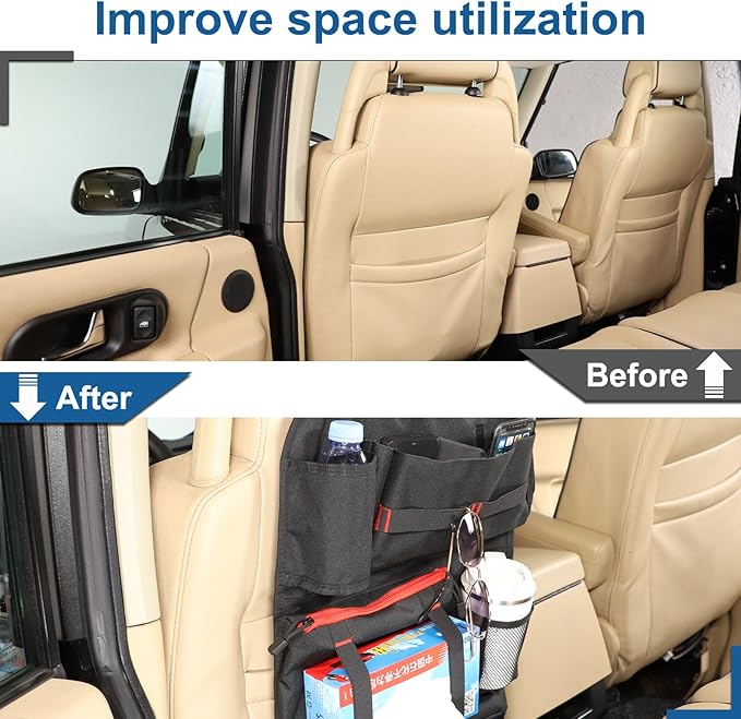 Car Back Seat Organizer Compatible with Land Rover Discovery 2 1998-2003,Oxford Cloth Multi-functional Backseat Storage Bag Pocket Car Interior Accessories