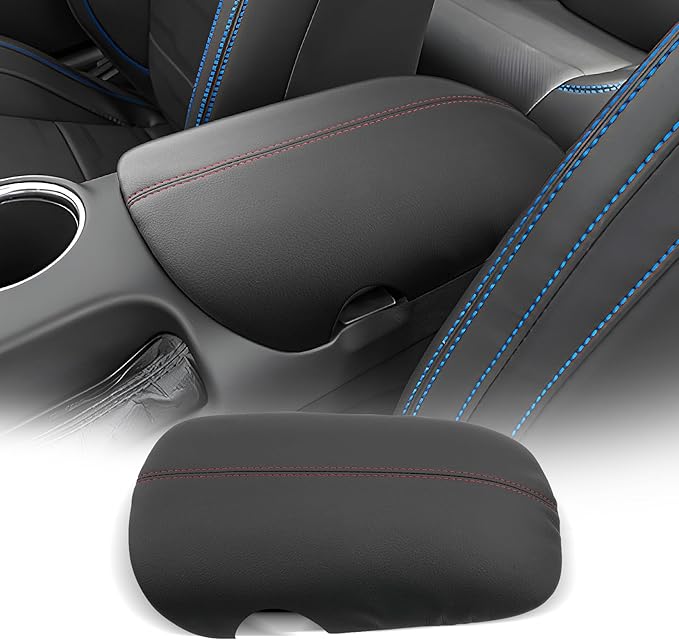CDEFG for Ford Mustang 2024-2025 2026 Center Console Cover Armrest Box Cover for Mustang Accessories Console Arm Rest Protector Red Line