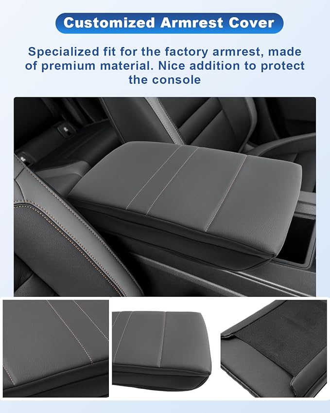 CDEFG for 2024-2025 Honda Prologue Center Console Cover for 2024-2025 Honda Prologue Accessories Armrest Cover 2024-2025 Prologue Middle Console Pad Arm Rest Cushion Leather Cover
