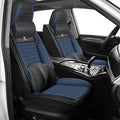 ARTIBY Seat Covers Custom Fit for Mitsubishi Outlander 2004-2025, Breathable and Comfortable Leather Seat Cover, Deluxe Waterproof Cushion Cover Auto Interior Accessories,Standard (Black Blue)