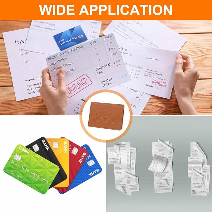 HARFINGTON Car Registration and Insurance Holder PU Leather Vehicle Glove Box Organizer Storage Accessories Car ID Holder with 4 Pockets for License ID Card Bank Card Documents, Brown