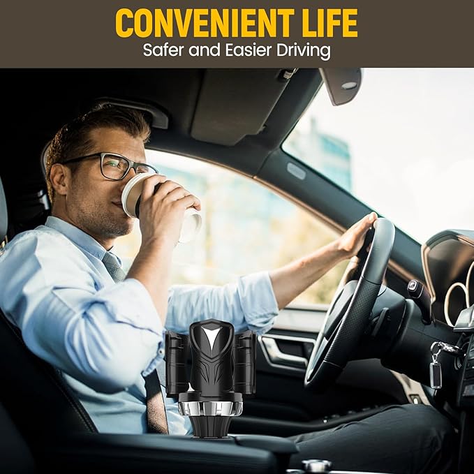 Cup Holder Expander Adapter - | Adjustable | Expandable Base for Car, Easkkty All Purpose Car Cupholder Extender with Rubber Fits Most 24/32//40oz Large Water Bottles & Mugs & Foods