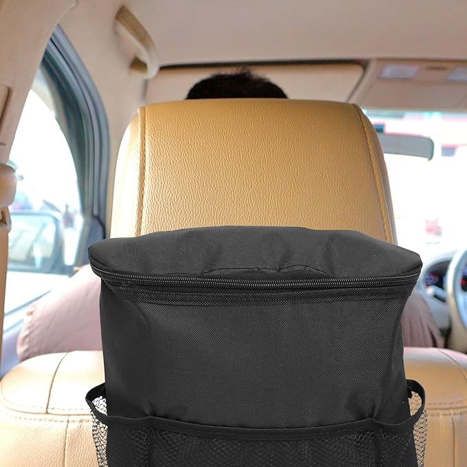 Car Seat Back Cooler Bag Insulated Ice Backpack Hanging Organizer for Backseat Storage Travel and Outdoor Use Black