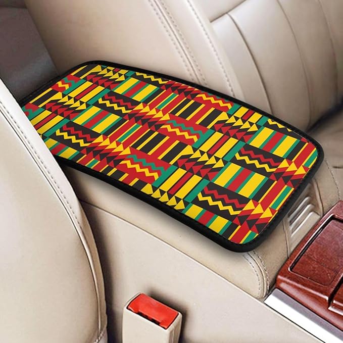 Vintage African Print Car Center Console Cover Car Armrest Cushion Waterproof Middle Console Cover Car Arm Rest Cover Pad Comfortable Car Accessories Interior for SUV Sedan Truck