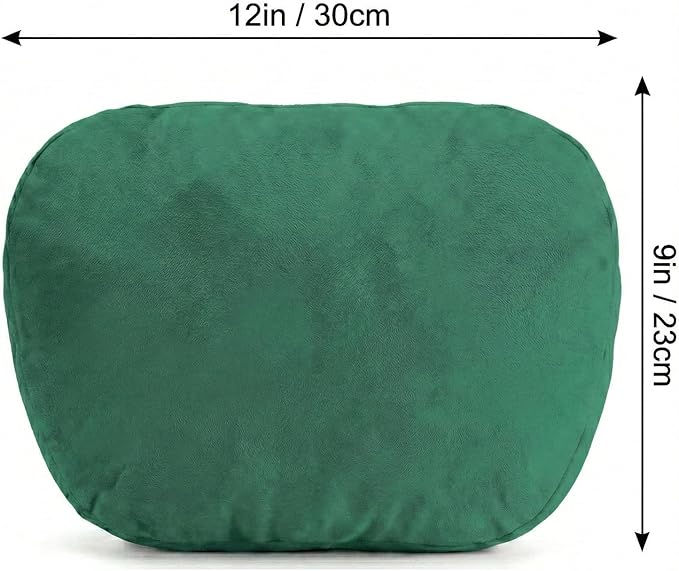 2PCS Car Pillow for Car Neck Pillow for Driving Seat Leather Neck Support Soft Cushion Back Support Head-Rests for Vehicle Sleeping with Elastic Adjustment Strap (Green, Head)