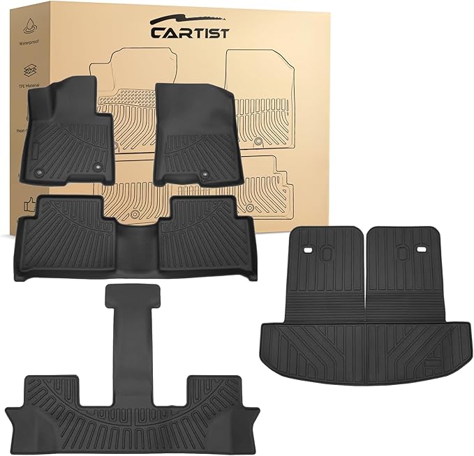 Sorento Floor Mats & Cargo Liner w/Backrest Mats Fit for Kia Sorento 2021-2025 2026 Hybrid (PHEV & HEV) & Plug-in Hybrid, All Weather Floor Liner for Sorento Accessories