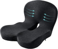 Casimer Ergonomic Seat Cushion for Truck Drivers, Office Chairs, Car Seats Memory Foam Chair Pad for Back Pain, Non-Slip, Long Sitting Support, Car Seat, Desk Chair Use (Black)