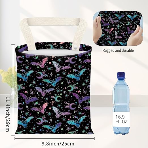 ADQWIOVL Car Garbage Can, Seat Back Hanging Cute Car Trash Can Bag, Car Organizer and Storage Bag for Travelling, Outdoor Cute Colorful Bats