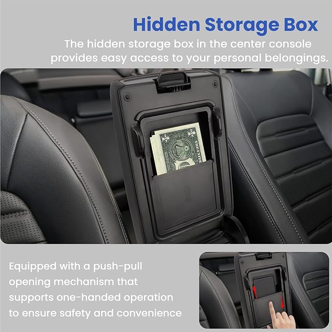 Carwiner 4PCS Center Console Organizer Compatible with 2023 2024 2025 2026 Honda CR-V EX-L/Sport-L Hybrid Accessories, Dash Organizer Tray Holder & Hidden Storage Box for Honda CRV with Coin