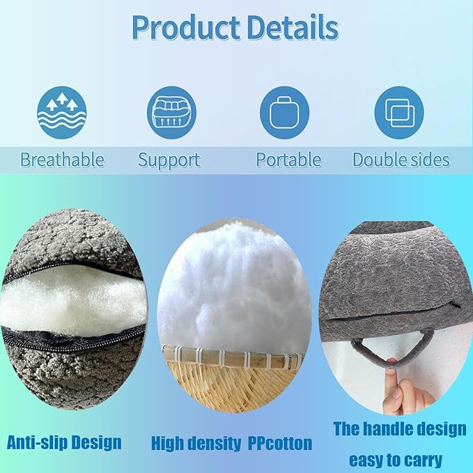 Super Thicken Car Seat Cushion for Adults/Office Chair Cushions/Butt Pillow for Car Long Sitting,Portable Car Seat Pad Fatigue Relief Suitable for Trucks,Cars,Office Chairs,Wheelchairs（Dark gray）