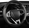 Car Steering Wheel Cover,Microfiber Leather Steering Wheel Cover Universal 15.5-16 inch, Anti-Slip Breathable Auto Wheel Cover Protector for Men Women (Black&Gery)