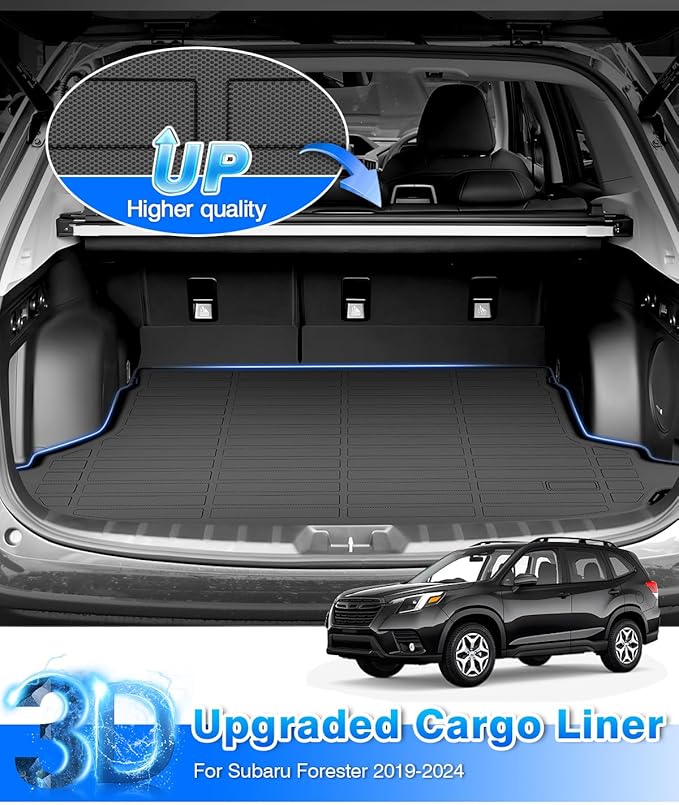 Cartist Floor Mats and Cargo Liner Fit for Forester 2019 2020 2021 2022 2023 2024 All Weather Floor Mat Heavy Duty Carpet Protection (Not Fit Models with Subwoofer on Trunk Side)