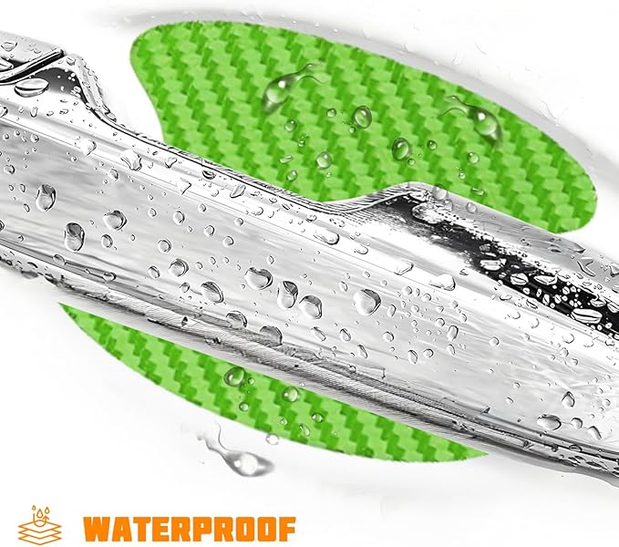 Car Door Handle Cup Protector, 4PCS Carbon Fiber Anti-Scratch Vehicle Door Handle Bowl Sticker, Self-Adhesive Automotive Paint Protective Film, Universal for SUV RV Truck (Green)