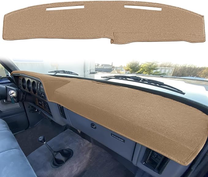 Yiz Dash Cover Mat Custom Fit for Dodge Ramcharger D/W Series Power Ram Wagon Pickup Truck/Plymouth Trailduster Trail Duster Dashboard Cover Pad Carpet (Beige) J188