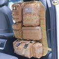 Universal Tactical Car Seat Back Organizer Bag Tactical Molle Vehicle Organizers Panel Vehicle Protector Organizers with 5 Detachable Pouches for Car Truck Ford Jeep (Model B-Khaki)