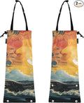 ALAZA Hanging Car Trash Bags Garbage Bag Trash Can for Back Seat Small Sun Wave Washable Storage Bag Retractable 2 Pack