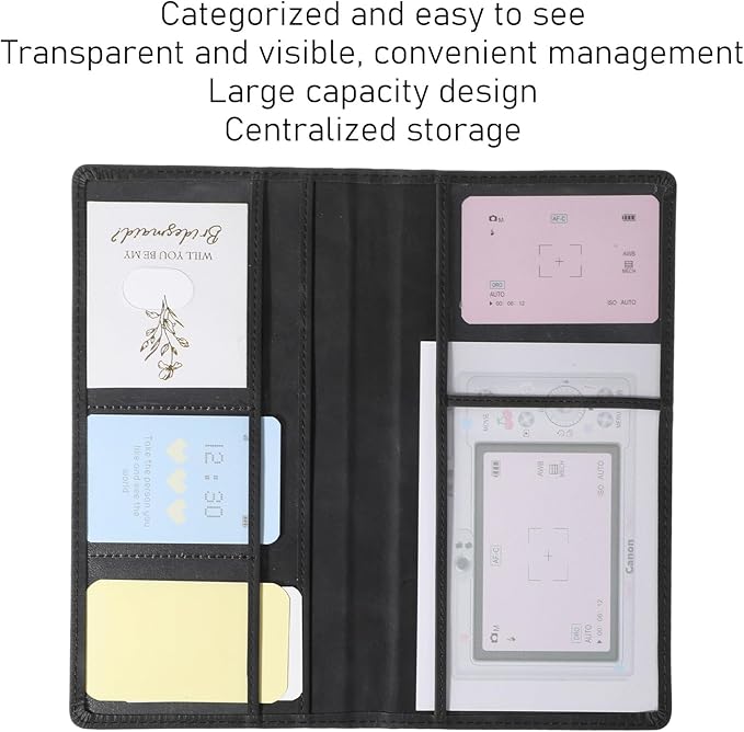 Car Glove Box Organizer Car Registration Holder Insurance Card Holder Vehicle Document Holders for Glove Box Paperwork Organizer Compartment Glovebox Information Holders for Women Men, Black