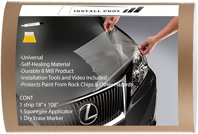 Install Proz Self-Healing Clear Paint Protection Bundle-Hood Strip, Door Edge, Door Cup, and Door Sill Protectors