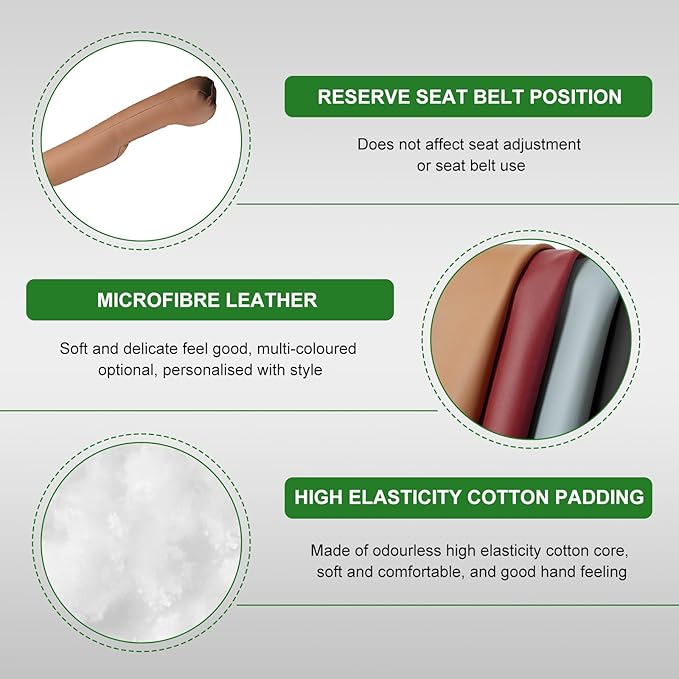 2 PCS Leather Car Seat Gap Filler, Auto Seat Blocker Organizer Fill The Gap Between Seat and Console, Universal Gap Filler Plug Stop Things from Dropping for Car SUV Truck (Brown)