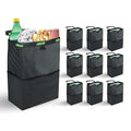 CarCan The Original 3 in 1 Hanging Car Trash Can for Back Seat, Cooler & Storage Bag – Metal Framed, Washable & Reusable Car Trash Bin with 3 Pockets Pack of 10