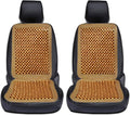 VaygWay Wood Beaded Comfort Seat Cushion Seat Cover – 2 Pcs. Wooden Beaded Car Seat Cover – Natural Wood Double Strung Beads – Massage Comfort Cover Car Seat – Universal SUV Auto